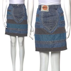 Michiko Koshino Woman’s Patchwork Denim Skirt Sz 6 (42) 100% Cotton Preowned